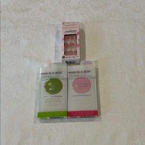 Nail Manicure bundle New 2 Mani in a Box Set & Press-On Manicure Nails